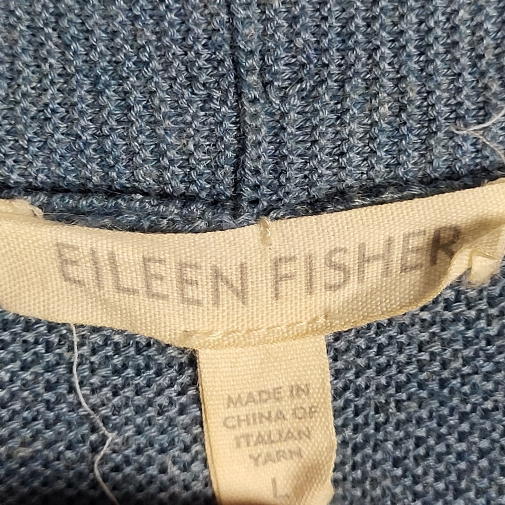 Eileen Fisher Linen Blend Cardigan Sweater Women's Large Light Blue Coastal - Picture 4 of 8